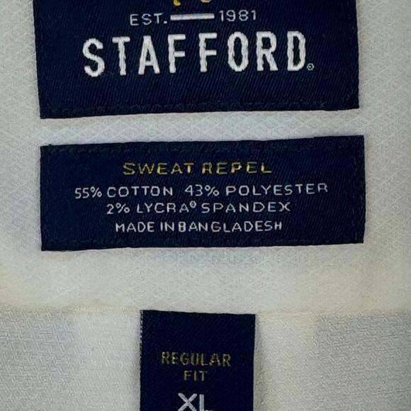 Stafford Mens Long Sleeve Dress Shirt XL Sweat Repel - Picture 11 of 11